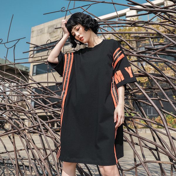 stripe patchwork vestidos oversized hip hop cotton lady t-shirt dress letter print loose streetwear summer dress women new, Black;gray
stripe patchwork vestidos oversized hip hop cotton lady t-shirt dress letter print loose streetwear summer dress women new, Black;gray