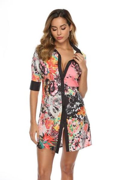 womens designer floral print shirt dresses casual lapel neck short sleeve shirt dresses fashion womens clothing, Black;gray
womens designer floral print shirt dresses casual lapel neck short sleeve shirt dresses fashion womens clothing, Black;gray