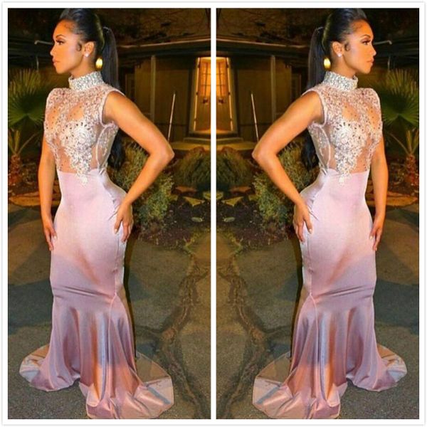 mermaid prom party dresses long high neck pearls pink lace-appliques cutaway side crystal beaded evening gowns vestidos de fiesta, Black
mermaid prom party dresses long high neck pearls pink lace-appliques cutaway side crystal beaded evening gowns vestidos de fiesta, Black