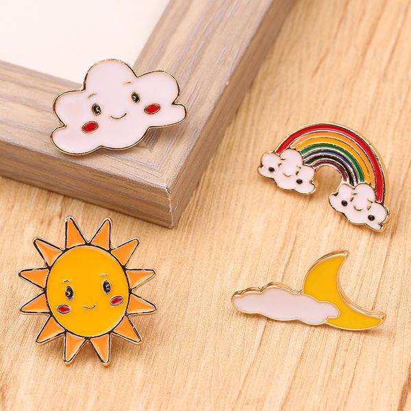 cartoon sun moon cloud shape enamel pin lovely rainbow series metal brooches cute smile face shape lapel pins for children, Gray
cartoon sun moon cloud shape enamel pin lovely rainbow series metal brooches cute smile face shape lapel pins for children, Gray