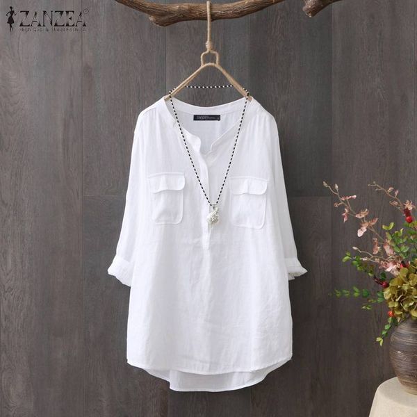 elegant button down shirts women's spring blouse zanzea 2020 casual v neck work blusas female long sleeve plus size tunic, White
elegant button down shirts women's spring blouse zanzea 2020 casual v neck work blusas female long sleeve plus size tunic, White