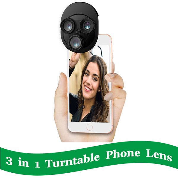3 In 1 Universal Phone Lens Set Integral Turntable External Use Wide Angle + Fish Eye + Macro Clip Mobile Camera For iPhone Samsung Galaxy
3 In 1 Universal Phone Lens Set Integral Turntable External Use Wide Angle + Fish Eye + Macro Clip Mobile Camera For iPhone Samsung Galaxy