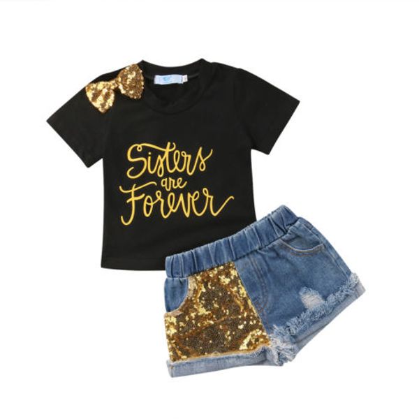 kids baby girl bowknot t-shirts sequins denim jeans pants clothes outfit set, White
kids baby girl bowknot t-shirts sequins denim jeans pants clothes outfit set, White