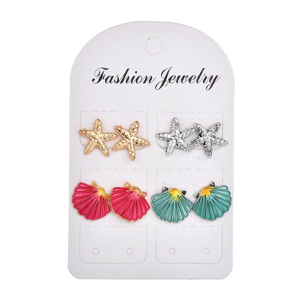 vintage colorful 4pair/set retro alloy ocean style shell earring sea star starfish earrings cute island jewelry e2788, Golden;silver
vintage colorful 4pair/set retro alloy ocean style shell earring sea star starfish earrings cute island jewelry e2788, Golden;silver
