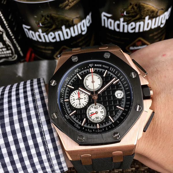 luxury mens watches for men vk chronography quartz movement royal oak series mens watch 15400 rubber strap mens sport watches, Slivery;brown
luxury mens watches for men vk chronography quartz movement royal oak series mens watch 15400 rubber strap mens sport watches, Slivery;brown