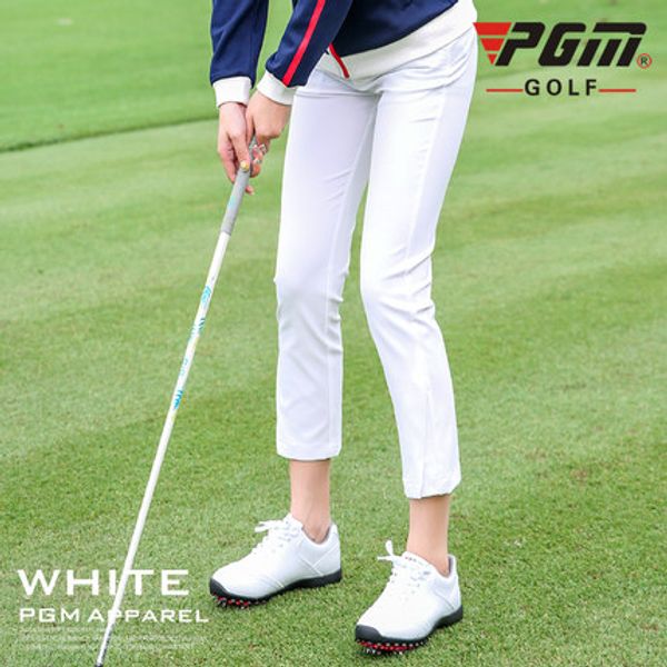 pgm golf pants ladies and girls spring sports pants high elasticity medium and low waist kuz050, Gary;green