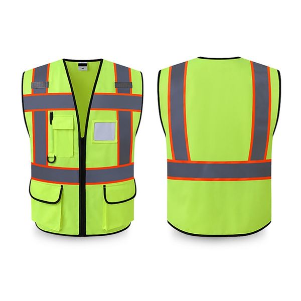 reflective vest high visibility multi pocket tank construction site outer wear safety gear protector polyester material, Black
reflective vest high visibility multi pocket tank construction site outer wear safety gear protector polyester material, Black