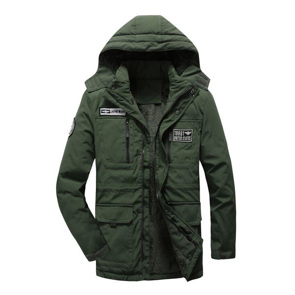 men's parka 2019 brand winter jacket fashion mid-length windbreaker hoodies patchwork thickened cotton padded coat, Black
men's parka 2019 brand winter jacket fashion mid-length windbreaker hoodies patchwork thickened cotton padded coat, Black