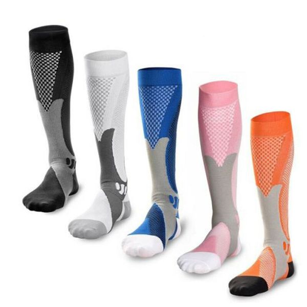 

мужчины женщины compression socks подходит для спорта черный компрессионные носки для борьбы усталость боли колено высокие чулки ес 39-47, Black