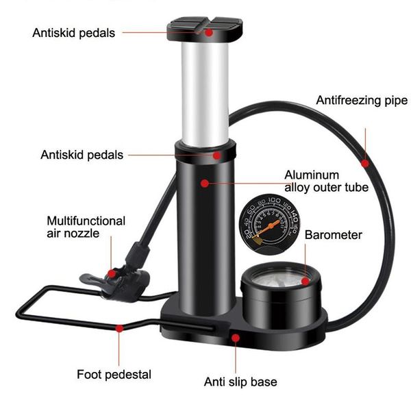 100/120psi high pressure bicycle pump ultra-light mtb bike pump portable cycling inflator foot bomba
100/120psi high pressure bicycle pump ultra-light mtb bike pump portable cycling inflator foot bomba