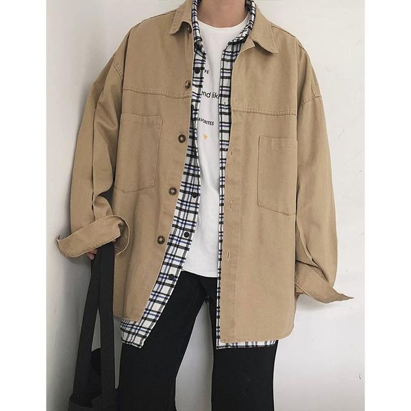 2019 oversized men cargo shirts coat 2019 mens pockets long sleeve retro khaki shirts male korean jackets, White;black
2019 oversized men cargo shirts coat 2019 mens pockets long sleeve retro khaki shirts male korean jackets, White;black