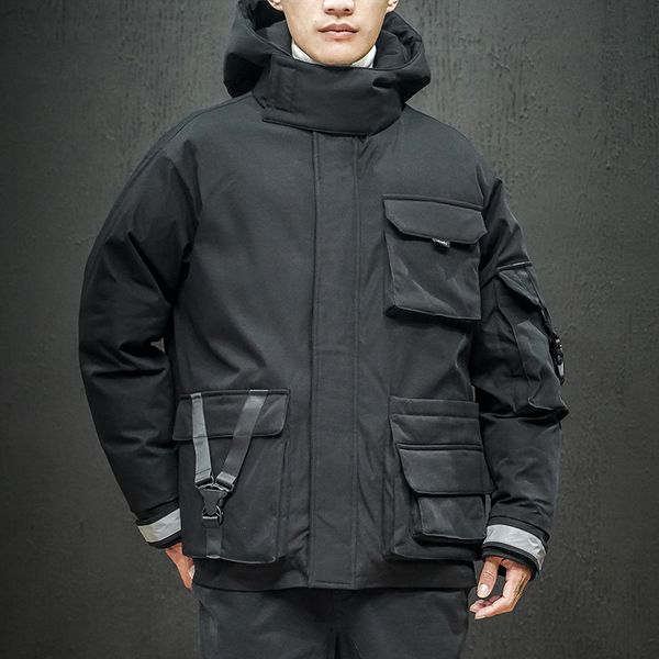winter new jacket men warm thick parka men fashion solid color casual multi-pocket tooling jacket street wild loose cotton coat, Black
winter new jacket men warm thick parka men fashion solid color casual multi-pocket tooling jacket street wild loose cotton coat, Black