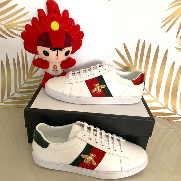 original box new designer men's shoes women's luxury designer outdoor sports shoes men's casual ace shoes bee stripe size 35, White;red
original box new designer men's shoes women's luxury designer outdoor sports shoes men's casual ace shoes bee stripe size 35, White;red