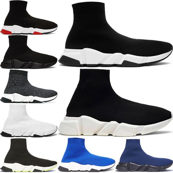 

2020 new paris speed trainers knit sock shoes original luxury designer mens womens sneakers discount casual shoes 36-45, Black