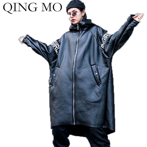 qing mo autumn winter women pu coat 2019 women letter printed trench coat black hooded thick warm outwear zqy2113
qing mo autumn winter women pu coat 2019 women letter printed trench coat black hooded thick warm outwear zqy2113