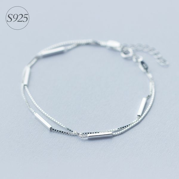 lady's minimalist real. 925 sterling silver multi-rows double layers geometric sticks bar chain bracelet slim jewelry gtls316, Black
lady's minimalist real. 925 sterling silver multi-rows double layers geometric sticks bar chain bracelet slim jewelry gtls316, Black