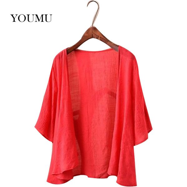 women's cotton linen bolero cardigan 3/4 sleeves summer thin section short paragraph solid color loose shirt 200-a990, Black;brown
women's cotton linen bolero cardigan 3/4 sleeves summer thin section short paragraph solid color loose shirt 200-a990, Black;brown