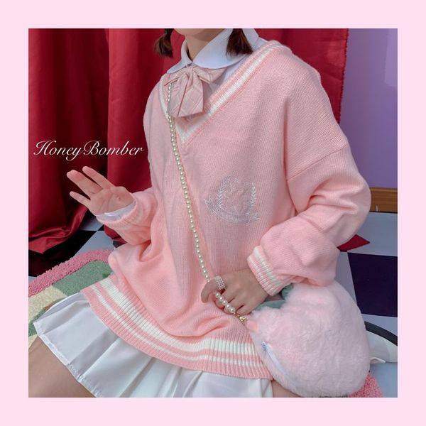 женщины симпатичные sweet-heart медведь вышивка свитер пальто девушки японский v-образным вырезом женщины свободные колледж стиль ретро вяза, White
женщины симпатичные sweet-heart медведь вышивка свитер пальто девушки японский v-образным вырезом женщины свободные колледж стиль ретро вяза, White