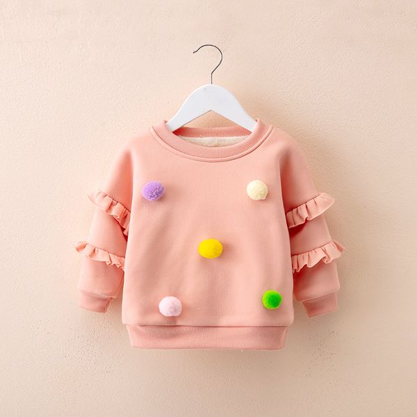 lovely baby girls plus velvet sweater winter children's hair ball padded coat long sleeve ruffle princess cute clothing, Black
lovely baby girls plus velvet sweater winter children's hair ball padded coat long sleeve ruffle princess cute clothing, Black