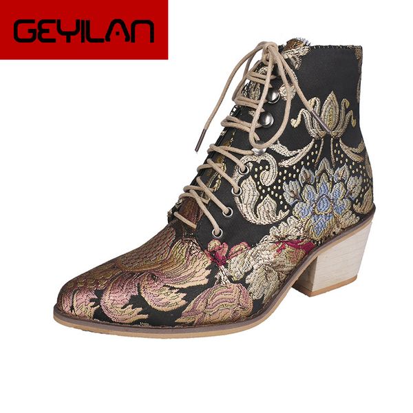 2019 autumn winter boots women shoes med heel pointed toe platform shoes ankle boots vintage satin casual booties for ladies, Black
2019 autumn winter boots women shoes med heel pointed toe platform shoes ankle boots vintage satin casual booties for ladies, Black