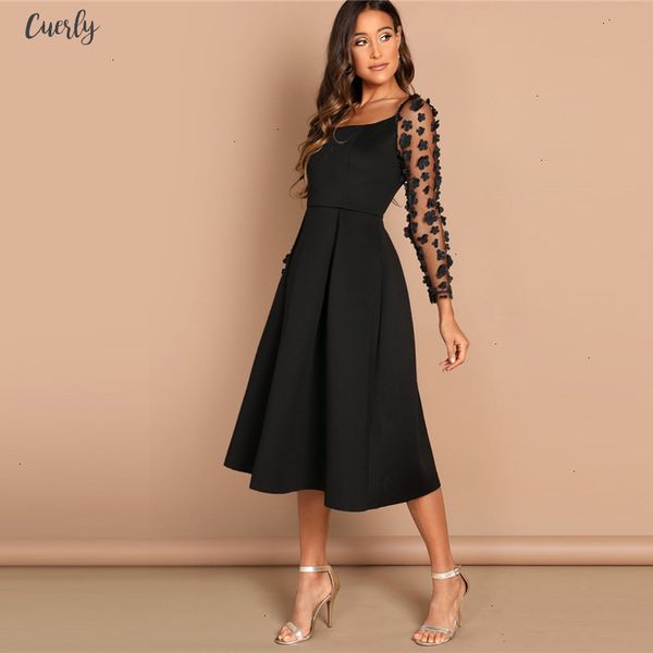 night out black contrast mesh appliques pleated square neck knee length dress autumn modern lady workwear women dresses, Black;gray
night out black contrast mesh appliques pleated square neck knee length dress autumn modern lady workwear women dresses, Black;gray