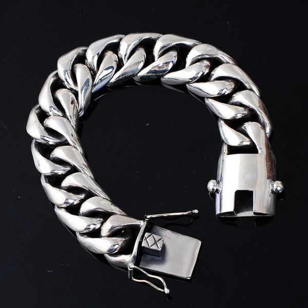 2019 204g 2cm wide luxury solid 925 silver big heavy bracelet men link chain punk domineering biker bracelets man women jewelry, Black
2019 204g 2cm wide luxury solid 925 silver big heavy bracelet men link chain punk domineering biker bracelets man women jewelry, Black