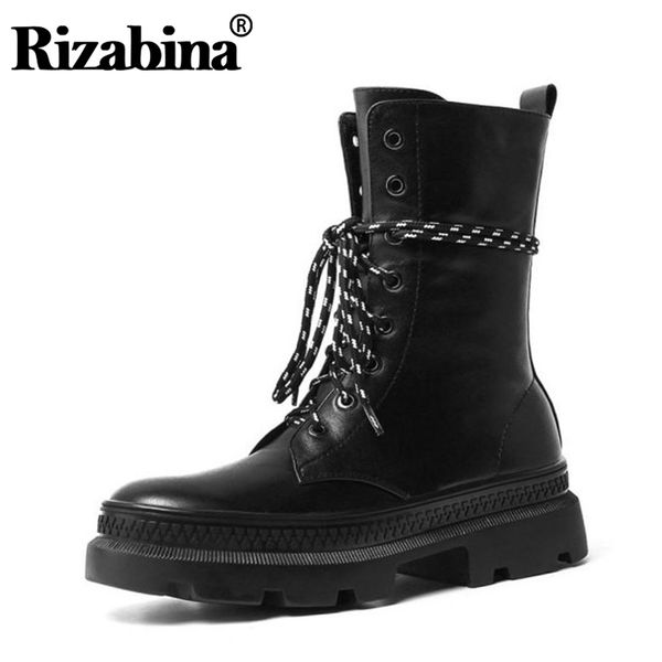rizabina women comfortable real leather ankle boots thick sole motorcycle boots shoes woman winter platform footwear size 34-39, Black
rizabina women comfortable real leather ankle boots thick sole motorcycle boots shoes woman winter platform footwear size 34-39, Black