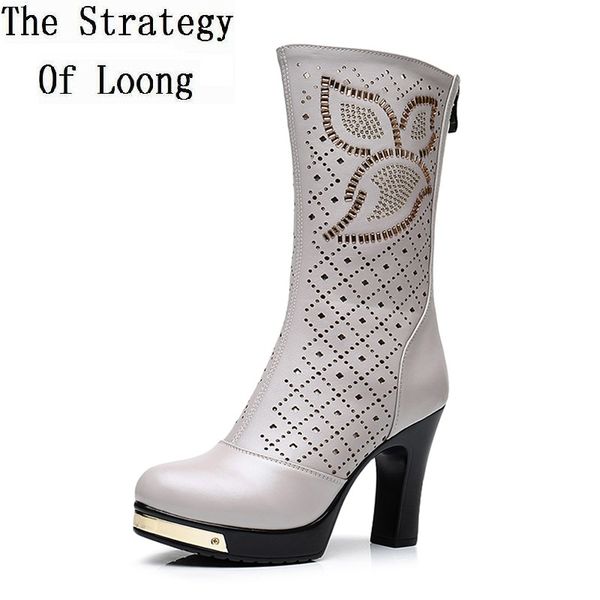 women genuine leather rhinestone high heels cut out summer mid calf boots lady new arrival knight mid half boots 20180418, Black
women genuine leather rhinestone high heels cut out summer mid calf boots lady new arrival knight mid half boots 20180418, Black