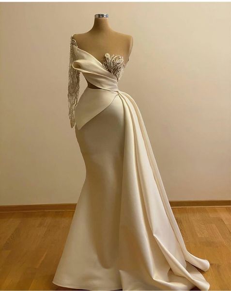 beading one shoulder mermaid prom dresses long sleeve ruffles peplum evening gowns party runway fashion gowns, Black
beading one shoulder mermaid prom dresses long sleeve ruffles peplum evening gowns party runway fashion gowns, Black