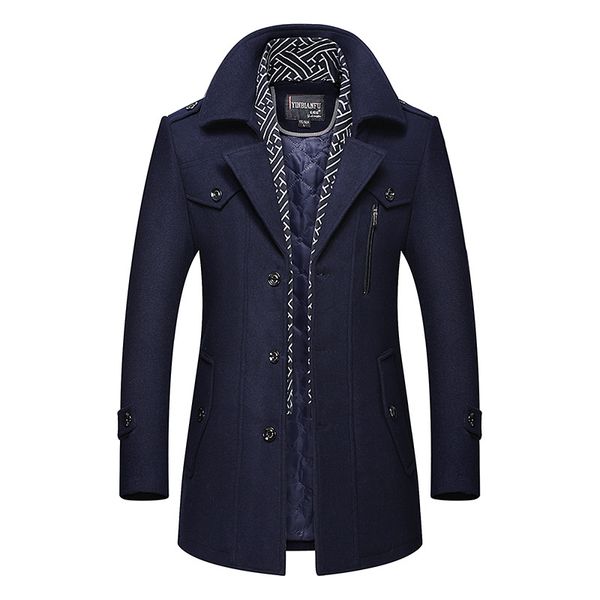 male new casual brand solid color wool blends woolen pea coat male trench coat overcoat men winter wool, Black
male new casual brand solid color wool blends woolen pea coat male trench coat overcoat men winter wool, Black