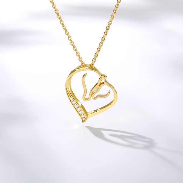 crystal heart necklace female short gold chain crystal horse mom and kid pendant necklace choker animal jewelry collier femme, Silver
crystal heart necklace female short gold chain crystal horse mom and kid pendant necklace choker animal jewelry collier femme, Silver