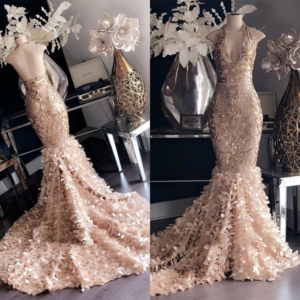 gorgeous halter neck mermaid prom dresses 2019 sleeveless sequins lace applique evening gowns plus size formal party dress, Black
gorgeous halter neck mermaid prom dresses 2019 sleeveless sequins lace applique evening gowns plus size formal party dress, Black