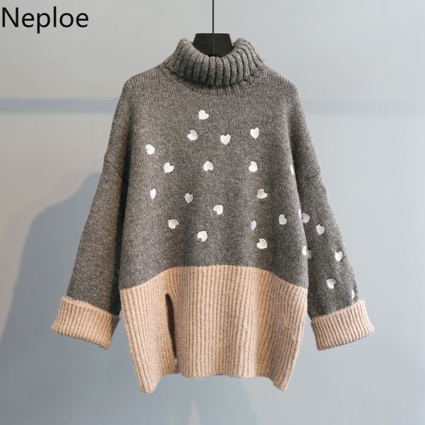 neploe love heart embroidery pullover sweater turtleneck thicken pull femme 2019 contrast color split knitted jumpers 55865, White;black
neploe love heart embroidery pullover sweater turtleneck thicken pull femme 2019 contrast color split knitted jumpers 55865, White;black
