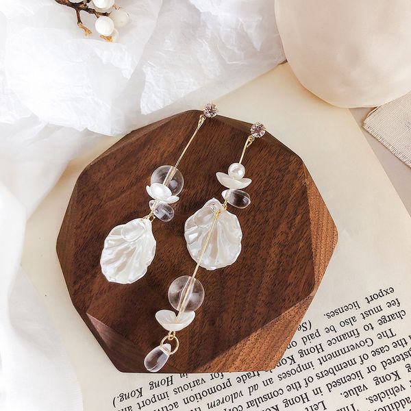 fashion earrings water drops shell flowers asymmetrical long holiday style earrings literary retro temperament earrings, Silver
fashion earrings water drops shell flowers asymmetrical long holiday style earrings literary retro temperament earrings, Silver