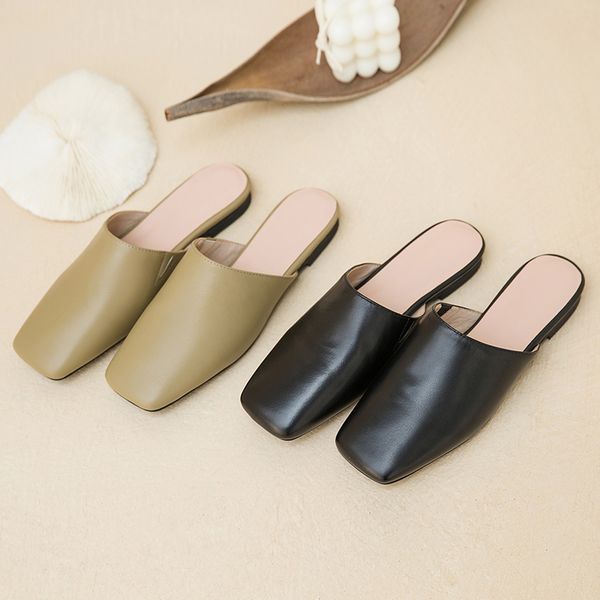women mules shoes women flat slippers genuine leather casual slip-on beige shoes summer female slippers round toe, Black
women mules shoes women flat slippers genuine leather casual slip-on beige shoes summer female slippers round toe, Black