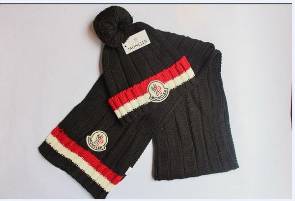 designer moncler winter men women beanie bonnet women casual knitting hip hop gorros caps hair ball outdoor scarf hat 2 piece set, Blue;gray 
designer moncler winter men women beanie bonnet women casual knitting hip hop gorros caps hair ball outdoor scarf hat 2 piece set, Blue;gray