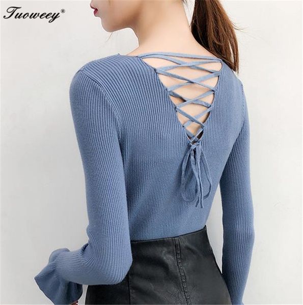 2019 women sweater long sleeve v neck spring and summer back cross bandwidth slim casual sweaters vestidos, White;black
2019 women sweater long sleeve v neck spring and summer back cross bandwidth slim casual sweaters vestidos, White;black