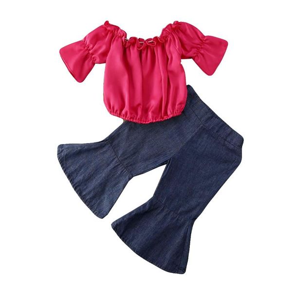 2020 1-6t toddler infant kids children girl clothes set summer short sleeve blouse denim flare jeans clothing outfits 2pcs, White
2020 1-6t toddler infant kids children girl clothes set summer short sleeve blouse denim flare jeans clothing outfits 2pcs, White