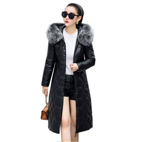 2019 new winter ladies leather jacket real fur collar hooded parkas female warm clothing women down coats plus size 5xl x96, Black
2019 new winter ladies leather jacket real fur collar hooded parkas female warm clothing women down coats plus size 5xl x96, Black