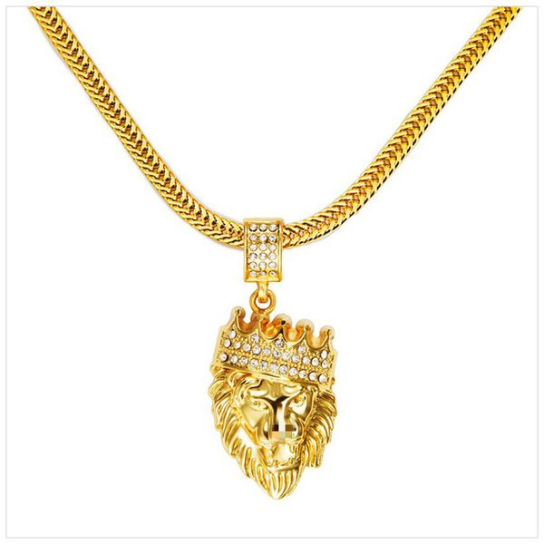 

горячая продажа мужской хип-хоп ювелирные изделия iced out 18k позолоченные моды кулон ожерелье мужчина голдфилд для подарка / present беспл, Silver