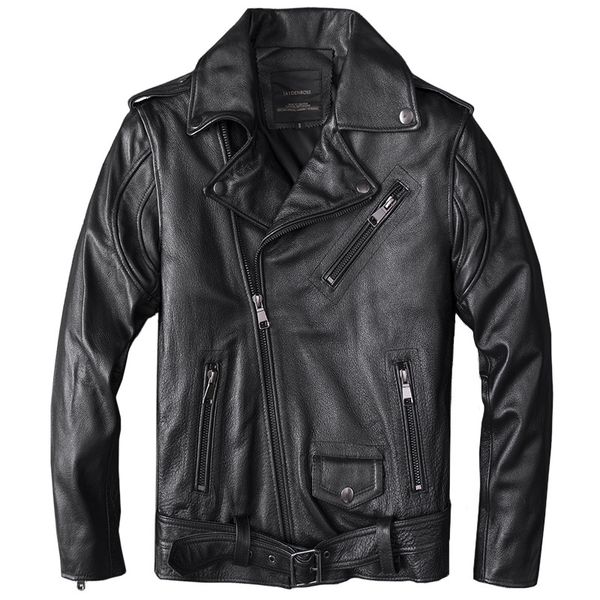 men's real leather jackets layer cowhide zippers genuine leather jacket motorycycle coat for male, Black
men's real leather jackets layer cowhide zippers genuine leather jacket motorycycle coat for male, Black