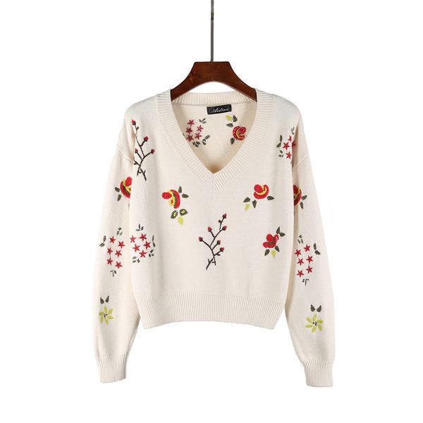 autumn winter new womenkorean version of the retro long sleeve loose wild v-neck knitting embroidery sets of bottoming sweater, White;black
autumn winter new womenkorean version of the retro long sleeve loose wild v-neck knitting embroidery sets of bottoming sweater, White;black