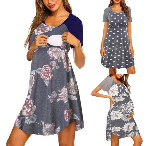 maternity clothes dress women pregnant o-neck short sleeves print patchwork breastfeeding maternity dress vestido embarazo @35, White
maternity clothes dress women pregnant o-neck short sleeves print patchwork breastfeeding maternity dress vestido embarazo @35, White
