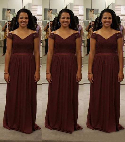 african burgundy chiffon bridesmaid dresses off the shoulder a-line wedding guest dresses long robes de demoiselle d'honneur bd9046, White;pink
african burgundy chiffon bridesmaid dresses off the shoulder a-line wedding guest dresses long robes de demoiselle d'honneur bd9046, White;pink
