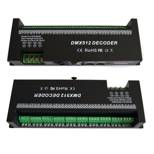

30 channel rgb dmx512 decoder led strip dmx controller 60a dmx dimmer pwm driver input dc12-24v 30ch dmx decoder light control