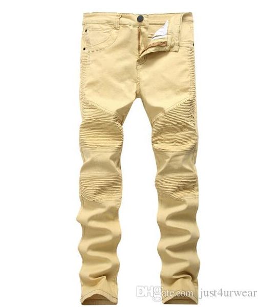 mens punk style khaki slim biker jeans street pleated design denim pants skinny stretch destroyed ripped long jeans, Blue
mens punk style khaki slim biker jeans street pleated design denim pants skinny stretch destroyed ripped long jeans, Blue