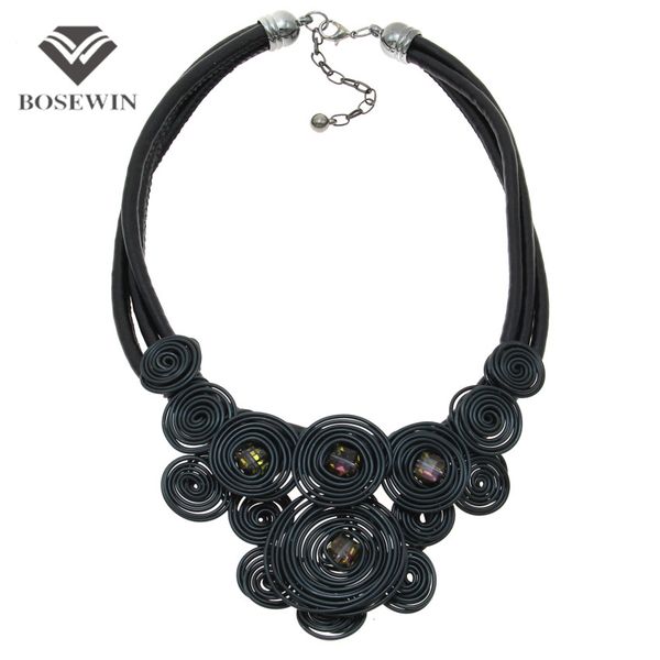 fashion- unique design choker fashion handmade jewelry fashion leather chain spiral metal wire crystal statement necklace ce4146, Black
fashion- unique design choker fashion handmade jewelry fashion leather chain spiral metal wire crystal statement necklace ce4146, Black