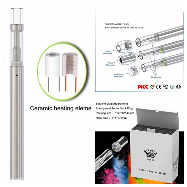 Disposable vape pens E-Cigarette Bud D1 310mAh Vape Battery 0.5ml Empty Carts Different Oil holes PVC tube vape cartridge packaging
Disposable vape pens E-Cigarette Bud D1 310mAh Vape Battery 0.5ml Empty Carts Different Oil holes PVC tube vape cartridge packaging