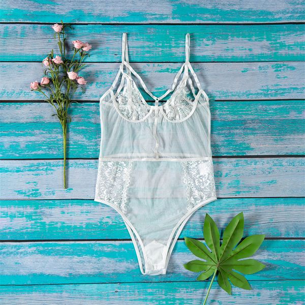 ladies solid color perspective strap underwear mesh lace skirt lace stitching hollow bow jumpsuit, Black;white
ladies solid color perspective strap underwear mesh lace skirt lace stitching hollow bow jumpsuit, Black;white
