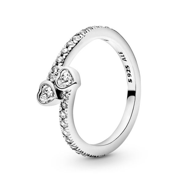 925 sterling silver two forever hearts engagement ring luxury designer jewelry women cz stones diamond wedding rings with pandora gift box, Slivery;golden
925 sterling silver two forever hearts engagement ring luxury designer jewelry women cz stones diamond wedding rings with pandora gift box, Slivery;golden